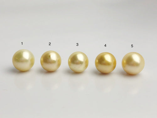 15mm - Golden South Sea Loose Pearls - Round - AA - 50% Percent Off Special, South Sea (#581 No. 1-5)