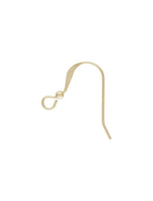 Ear Wire Flat w/2.0mm Bead (0.61mm), 14k gold filled. 14k Rose Gold Filled, Sterling Silver. #4006411