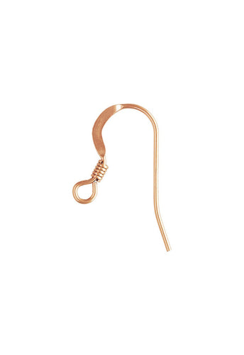 Ear Wire Flat w/Coil (0.61mm), 14k gold filled. #4806410