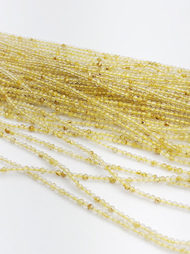 HALF OFF SALE - Rutilated Quartz Gemstone Beads, Full Strand, Semi Precious Gemstone, 13