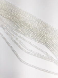 HALF OFF SALE - White Topaz Gemstone Beads, Full Strand, Semi Precious Gemstone, 13"