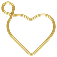 15.5mm Wire Heart w/ Ring,  14k gold filled. Made in USA. #400H155RC