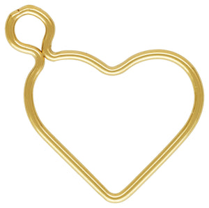 15.5mm Wire Heart w/ Ring,  14k gold filled. Made in USA. #400H155RC