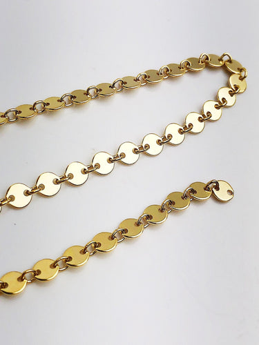 4.2mm 14K Gold Fill Plain Disk Chain, Sold by the foot.