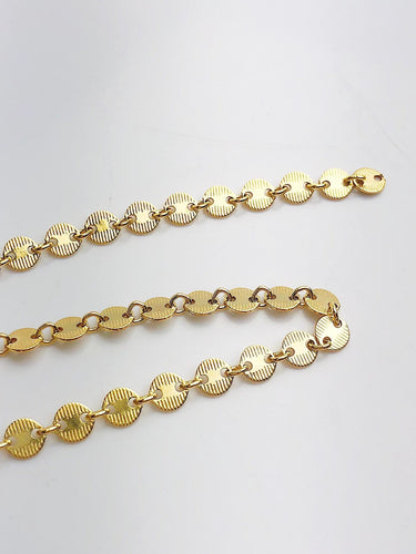 4.2mm 14K Gold Fill Line Disk Chain, Sold by the foot.