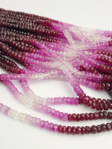 HALF OFF SALE - Shaded Ruby Gemstone Beads, Full Strand, Semi Precious Gemstone, 15