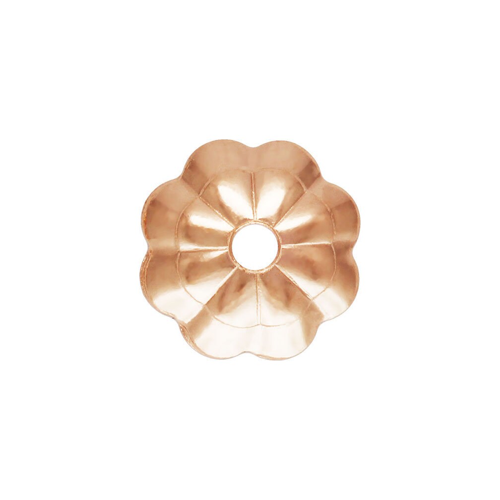 5.0mm Flower Bead Cap 1.0mm Hole RGP, 14k gold filled. #4805753J