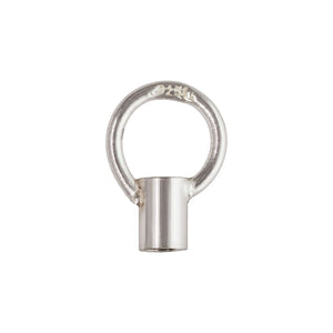 Crimp Endcap w/Ring (1.50mm ID) SPAT, Sterling Silver. Made in USA. #500079