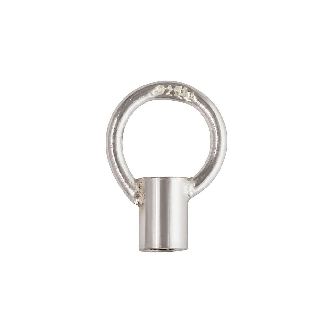 Crimp Endcap w/Ring (1.50mm ID) SPAT, Sterling Silver. Made in USA. #500079