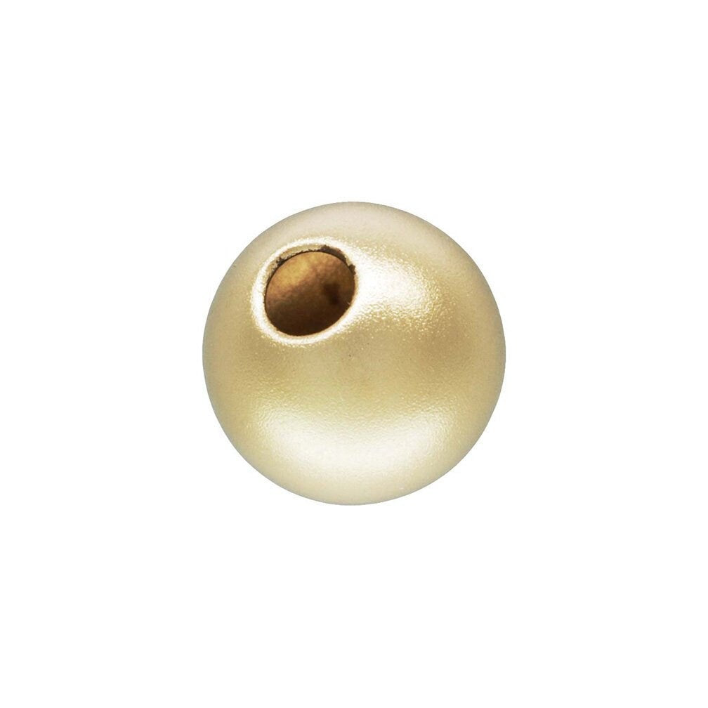 6.0mm Sandblast Bead 1.5mm Hole, 14k gold filled. Made in USA. #4004760SB