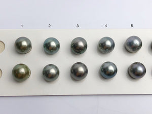 9mm Tahitian Pearls Round, AA, Loose Matched Pairs 9mm (589)