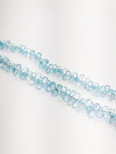 HALF OFF SALE - Sky Quartz Faceted Drop Gemstone Beads, Full Strand, Semi Precious Gemstone, 8"