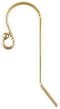 Ball End Ear Wire 12.0x25.0mm (0.66mm),  14k gold filled.  #4006394