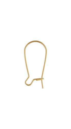 23.5mm Kidney Ear Wire (0.66mm),  14k gold filled. Made in USA. #4006442