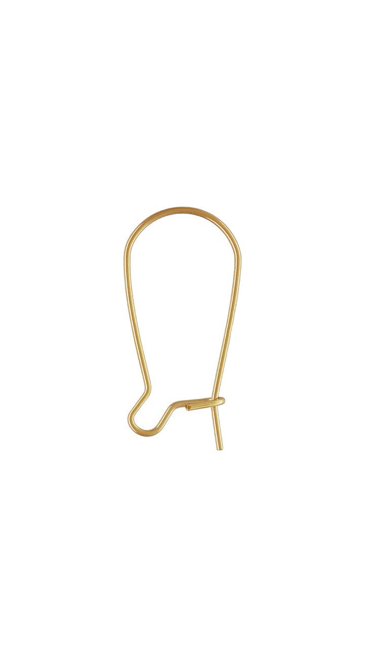 23.5mm Kidney Ear Wire (0.66mm),  14k gold filled. Made in USA. #4006442
