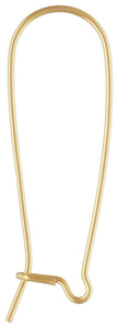 35.0mm Kidney Ear Wire (0.76mm),  14k gold filled. Made in USA. #4006441