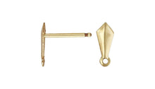 3.0x7.0mm Kite Post Earring w/Ring GP, 14k gold filled. Made in USA. #4006201R