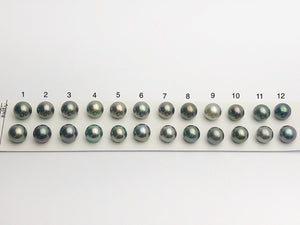 Tahitian Loose Pearls , Round AAA, Multi Colored Matched Pairs, 10.5-11mm, #646