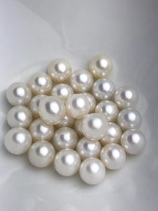 11mm White South Sea Loose Pearls, Round, 11mm - 11.9mm, AAA Quality
