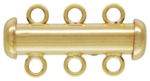4.3x20.0mm Tube Clasp 3 Row, 14K Gold Filled, Made in USA. #40035803R