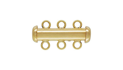 4.3x20.0mm Tube Clasp 3 Row, 14K Gold Filled, Made in USA. #40035803R