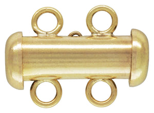 4.3x15.0mm Tube Clasp 2 Row, 14K Gold Filled, Made in USA. #40035802R