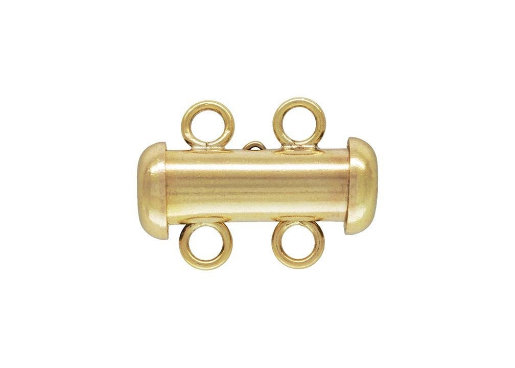 4.3x15.0mm Tube Clasp 2 Row, 14K Gold Filled, Made in USA. #40035802R