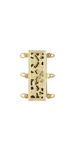 9.0x23.0mm Rectangle Filigree Pearl Clasp 3 Row, 14k gold filled. Made in USA. #4003580