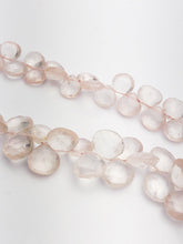 HALF OFF SALE - Rose Quartz Flat Faceted Round Gemstone Beads, Full Strand, Semi Precious Gemstone, 8"