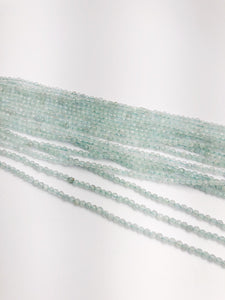HALF OFF SALE - Aquamarine Gemstone Beads, Full Strand, Semi Precious Gemstone, 13"