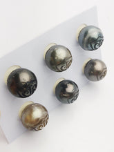 Carved Mormon CTR Symbol Tattoo Tahitian Pearl 13mm (715)
