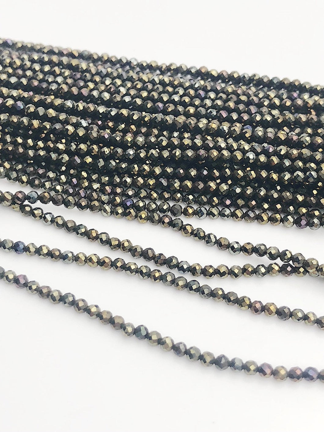 HALF OFF SALE - Coated Black Spinel Gemstone Beads, Full Strand, Semi Precious Gemstone, 13