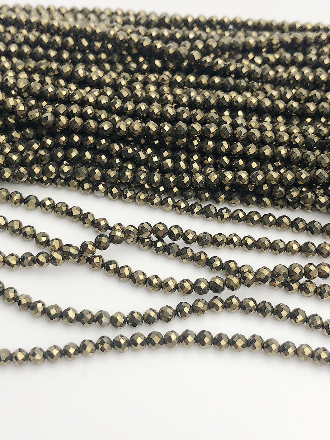HALF OFF SALE - Pyrite Gemstone Beads, Full Strand, Semi Precious Gemstone, 13