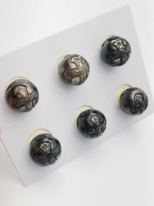 Carved Jesus Cross Tattoo Tahitian Pearl 12mm (725)