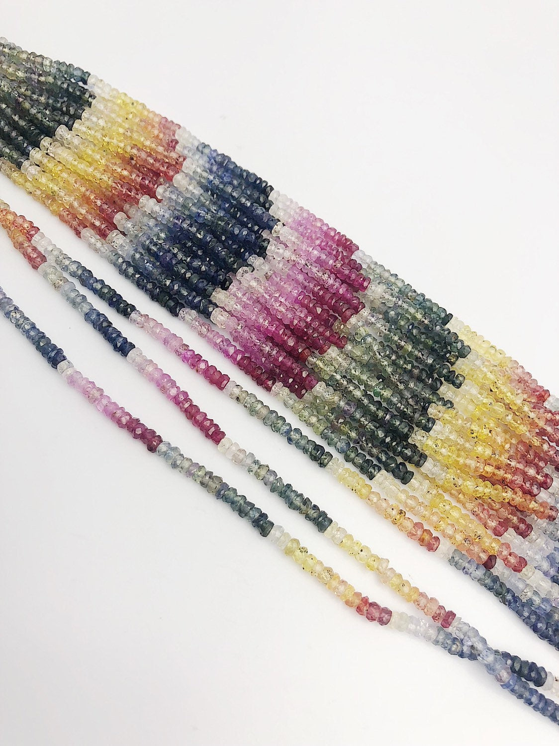 HALF OFF SALE Rainbow Sapphire Gemstone Beads Full Strand Semi Pre Aloha Pearls Schwartz
