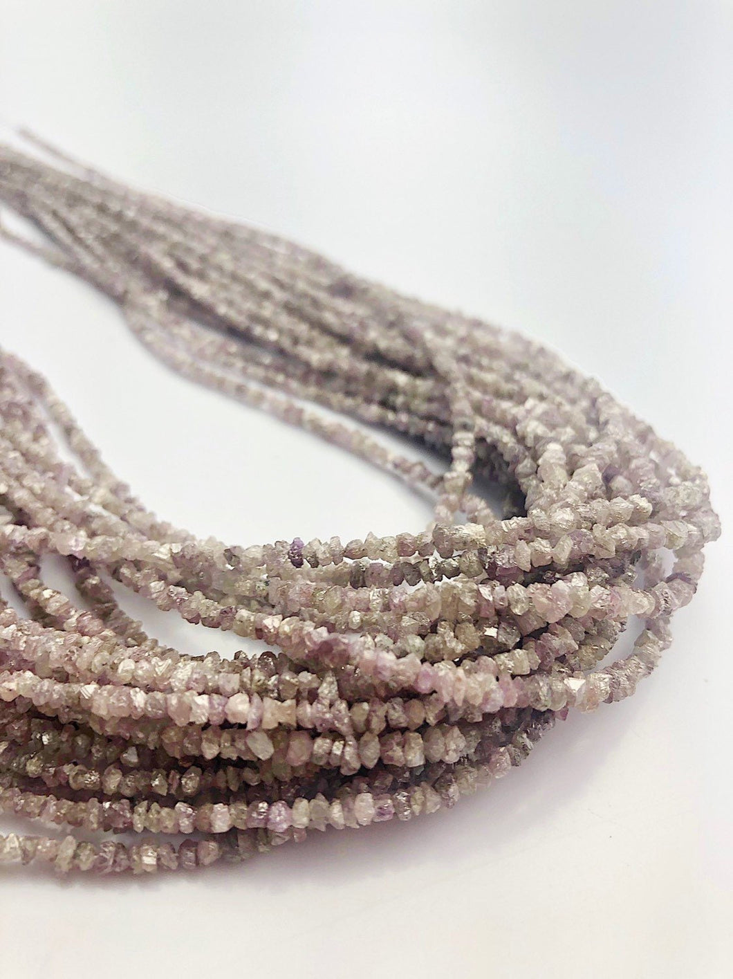 Pink Lavender Diamond Chip Gemstone Beads, All Natural Color, Full Strand, 15