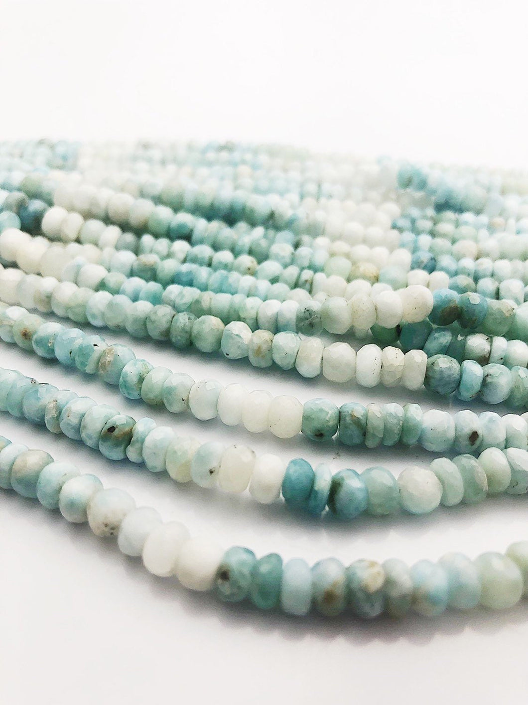 Larimar, HALF OFF SALE - 6.3mm Larimar Faceted Gemstone Beads, Full Strand, Semi Precious Gemstone, 8