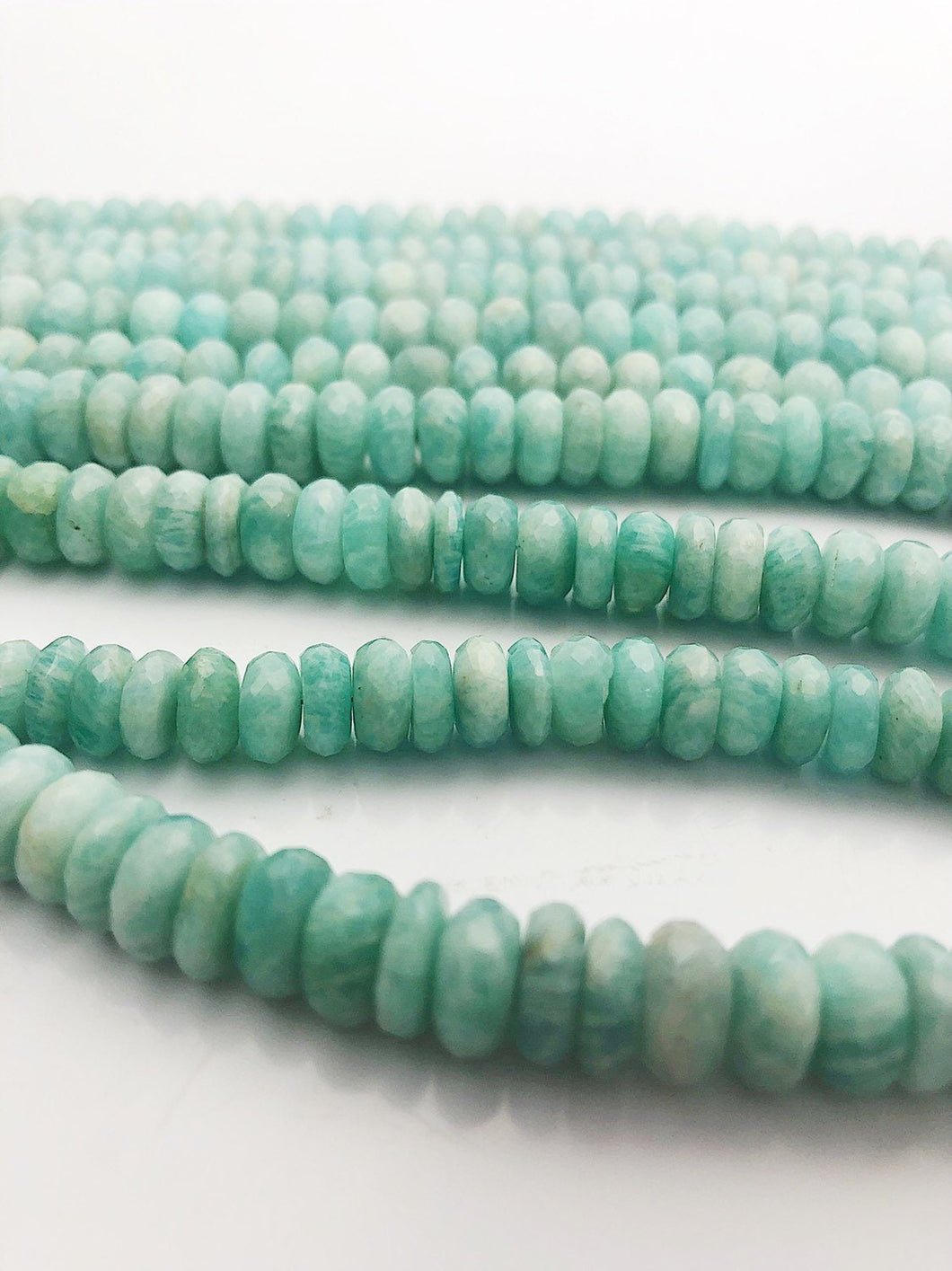 HALF OFF SALE - 9.5mm Amazonite Faceted Gemstone Beads, Full Strand, Semi Precious Gemstone, 8