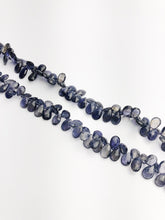 HALF OFF SALE - Iolite Flat Faceted Pear Gemstone Beads, Full Strand, Semi Precious Gemstone, 8"