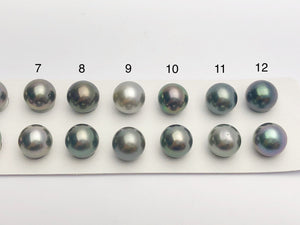 Tahitian Loose Pearls , Round AAA, Multi Colored Matched Pairs, 10.5-11mm, #646