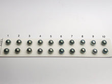 Tahitian Loose Pearls, Round AAA, Blue/Grey Peacock Matched Pairs, 8.5-9mm, #654