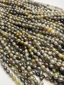 Assorted Color Faceted Diamonds, Gemstone Beads, All Natural Color, Full Strand, 16"