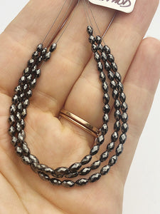 Black Diamonds, Gemstone Beads, Half Strand, 4.5"