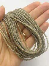 Natural Silver Diamond Chip Gemstone Beads, Full Strand, 16"