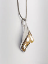 Two Edison Pearl Pendant with Citrine on 925 Sterling Silver - Statement Pendant - Handmade #767