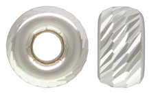 4.2x2.3mm Multi-Cut Rondelle 1.2mm Hole,  Sterling Silver. Made in USA. #5004540D25