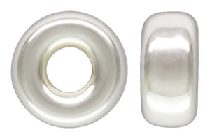3.2x1.6mm Rondelle 1.3mm Hole,  Sterling Silver. Made in USA. #5004530