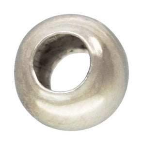 2.5mm Bead Light 1.2mm Hole, Sterling Silver. Made in USA. #50012025