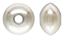 4.5x3.0mm Saucer Bead 1.1mm Hole, Sterling Silver. Made in USA. #5020134L