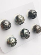 Carved Coast Guard Logo Tattoo Tahitian Pearl 12-13mm (721)